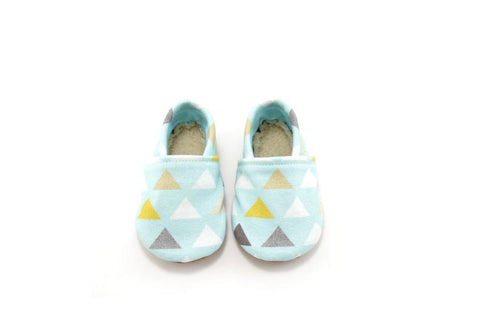 BABY BLUE TRIANGLE ORGANIC BOOTIE