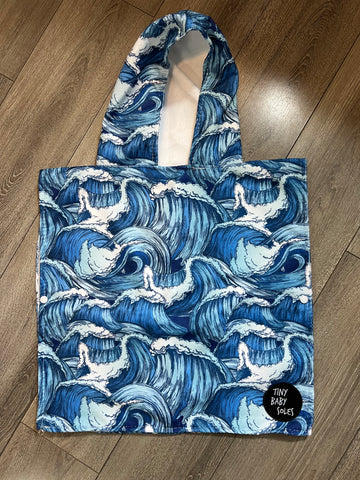 Hooded Towel- Blue Waves