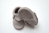 Light Gray Suede Moccasins