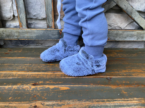 Gray Bear-ly 🐻 cozy booties