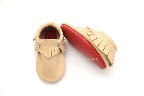 Nude with Red Bottoms Moccasins