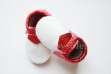 White/Red Moccasins